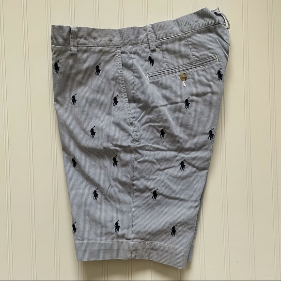 POLO Ralph Lauren  Seersucker  “All Over” Polo Pony Flat Front Shorts!   30 - Picture 10 of 10